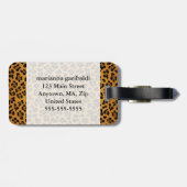 Modern legant Animal Print Leopard op maat Bagagelabel (Achterkant horizontaal)