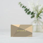 Modern legant beige Yellow Geometric Consultant Visitekaartje (Staand voorkant)
