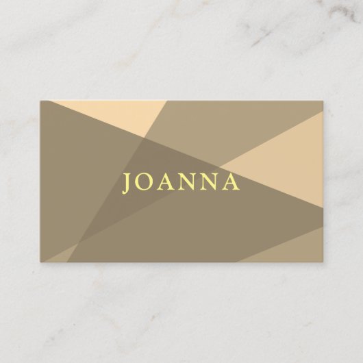 Modern legant beige Yellow Geometric Consultant Visitekaartje (Voorkant)
