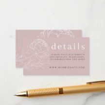 Modern legant Blush Pink Floral Wedding Detail