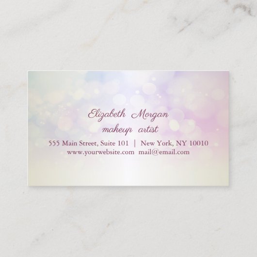 Modern legant, Bokeh, Glittery Lips Loyalty-kaart Klantenkaartje (Achterkant)