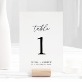 Modern legant bruiloft tabelnummer aankondiging