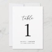 Modern legant bruiloft tabelnummer aankondiging (Voorkant)