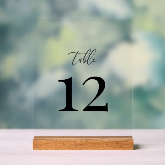 Modern legant bruiloft tabelnummer acryl bord (Neutraal)