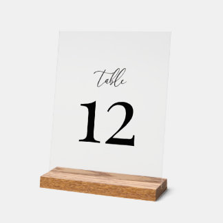 Modern legant bruiloft tabelnummer acryl bord