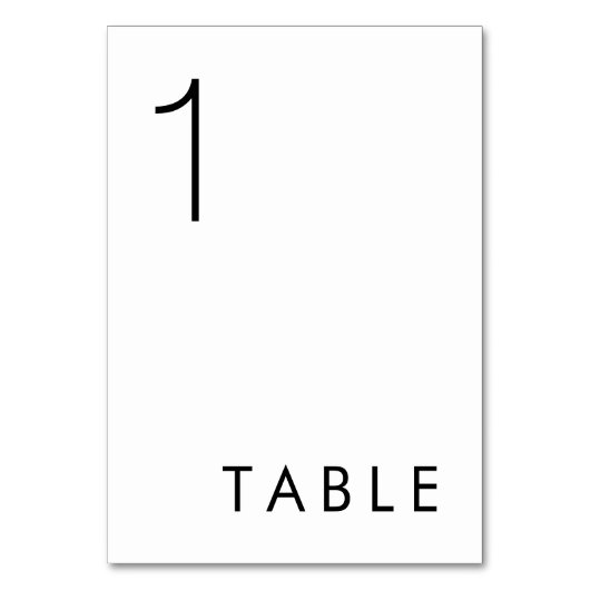Modern legant bruiloft tabelnummer kaart (Voorkant)