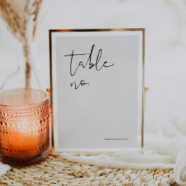 Modern legant bruiloft tabelnummer kaart