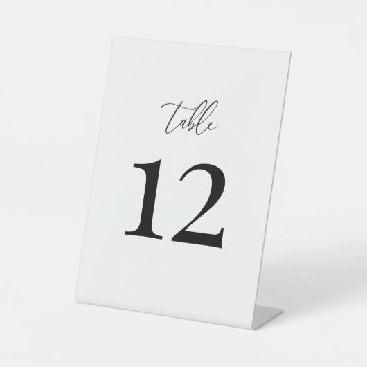 Modern legant bruiloft tabelnummer reclamebord met voetstuk (Voorkant)