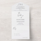Modern legant Calligraphy Script Wedding All In One Uitnodiging (Binnen)