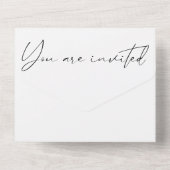 Modern legant Calligraphy Script Wedding All In One Uitnodiging (Achterkant)