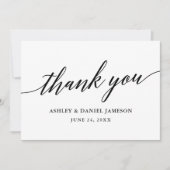 Modern legant Calligraphy Script Wedding Bedankkaart (Voorkant)