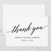 Modern legant Calligraphy Script Wedding Bedankkaart (Voorkant / Achterkant)