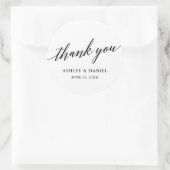 Modern legant Calligraphy Script Wedding Ronde Sticker (Tas)