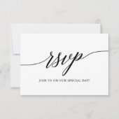 Modern legant Calligraphy Script Wedding RSVP Kaartje (Voorkant)