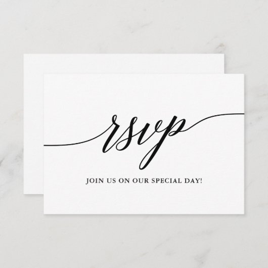 Modern legant Calligraphy Script Wedding RSVP Kaartje (Voorkant / Achterkant)