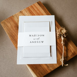 Modern legant Calligraphy Script Wedding Uitnodigingen Wikkel
