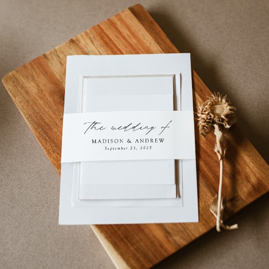 Modern legant Calligraphy Script Wedding Uitnodigingen Wikkel