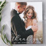 Modern legant calligraphy Wedding Bedankt Foto Briefkaart<br><div class="desc">Moderne legant calligraphy Weddenschap Foto bedankt Briefkaart</div>