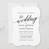 Modern legant calligraphy Wedding Coral Kaart (Voorkant)