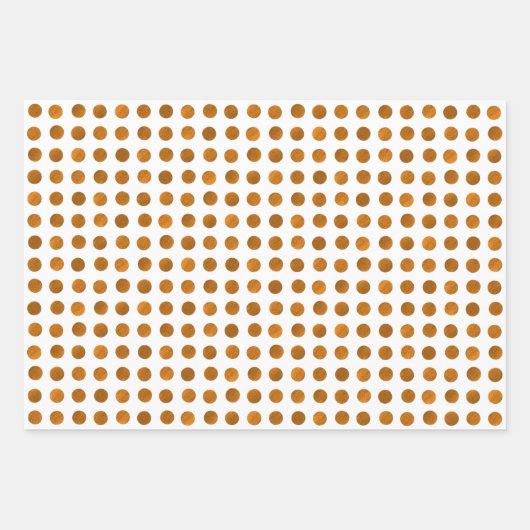 Modern legant Classy White Gold Copper Polka Dots Inpakpapier Vel (Voorkant 3)