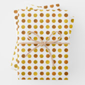 Modern legant Classy White Gold Copper Polka Dots Inpakpapier Vel (In situ)