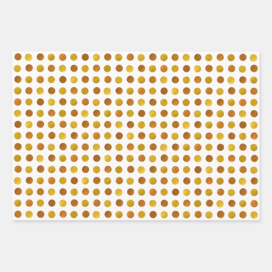 Modern legant Classy White Gold Copper Polka Dots Inpakpapier Vel (Voorkant)