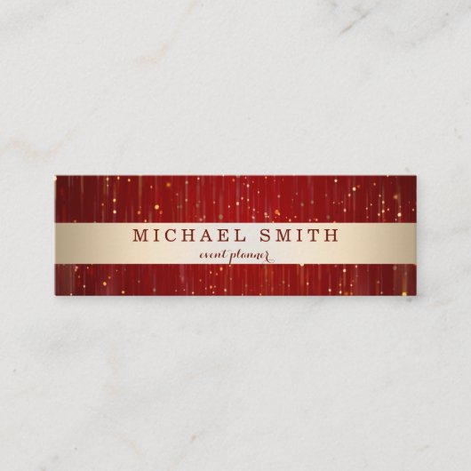 Modern legant decoratief Faux Gold Striped Mini Visitekaartje (Voorkant)