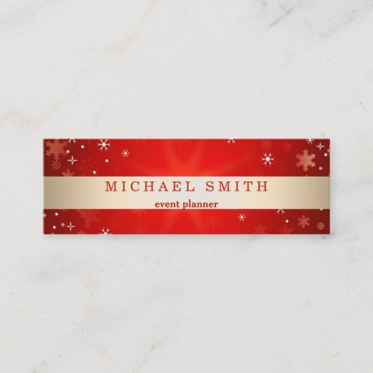 Modern legant decoratief Faux Gold Striped Mini Visitekaartje (Voorkant)