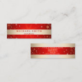 Modern legant decoratief Faux Gold Striped Mini Visitekaartje (Voorkant / Achterkant)