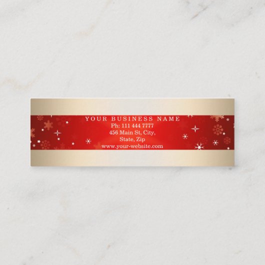 Modern legant decoratief Faux Gold Striped Mini Visitekaartje (Achterkant)