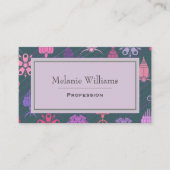 Modern legant decoratief Paars patroon Visitekaartje (Voorkant)