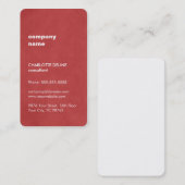 Modern legant feminine Texture Red Consultant Visitekaartje (Voorkant / Achterkant)