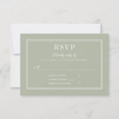 Modern legant Formal Sage Green Wedding RSVP-kaart RSVP Kaartje (Voorkant)