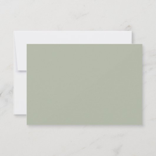 Modern legant Formal Sage Green Wedding RSVP-kaart RSVP Kaartje (Achterkant)