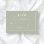 Modern legant Formal Sage Green Wedding RSVP-kaart RSVP Kaartje