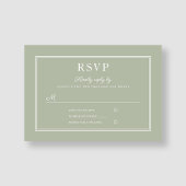 Modern legant Formal Sage Green Wedding RSVP-kaart RSVP Kaartje