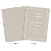 Modern legant Formal Taupe Beige Wedding Kaart