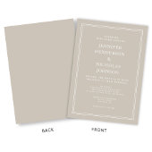 Modern legant Formal Taupe Beige Wedding Kaart