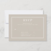 Modern legant Formal Taupe Beige Wedding RSVP (Voorkant)