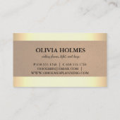 Modern legant Gold Foil Metal Professional Visitekaartje (Achterkant)