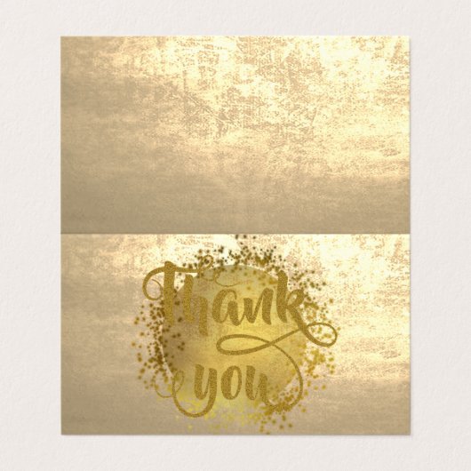 Modern legant Gold Hartelijk dank! Visitekaartje (Buitenkant ongevouwen)