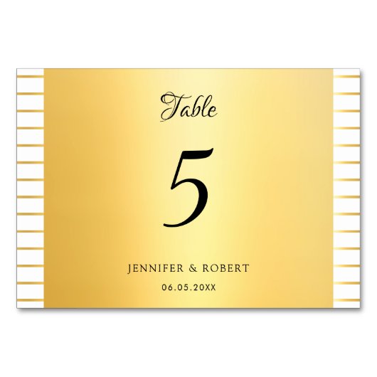 Modern legant Gold Striped handgeschreven script Kaart (Achterkant)