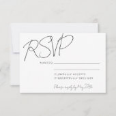 Modern legant handschrift White Wedding RSVP Kaart (Voorkant)