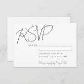 Modern legant handschrift White Wedding RSVP Kaart (Voorkant / Achterkant)