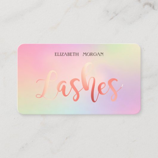 Modern legant holographic, Lashes, Makeup Artist Visitekaartje (Voorkant)