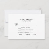 Modern legant kalligrafie RSVP kaartje (Achterkant)