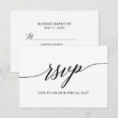Modern legant kalligrafie RSVP kaartje (Voorkant / Achterkant)