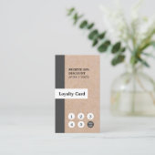 Modern legant Kraft Stripe Vertical Loyalty Card Visitekaartje (Staand voorkant)