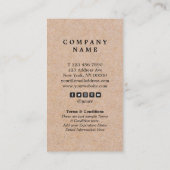Modern legant Kraft Stripe Vertical Loyalty Card Visitekaartje (Achterkant)