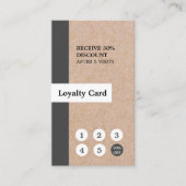 Modern legant Kraft Stripe Vertical Loyalty Card Visitekaartje (Voorkant)
